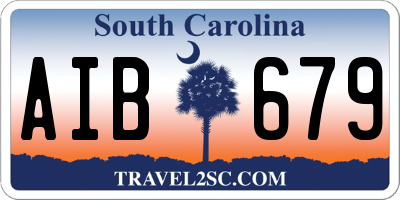 SC license plate AIB679