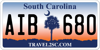 SC license plate AIB680