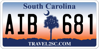 SC license plate AIB681