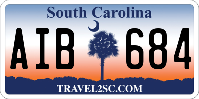 SC license plate AIB684