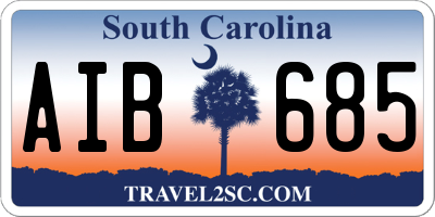 SC license plate AIB685