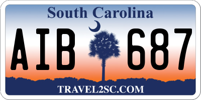 SC license plate AIB687