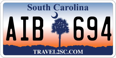 SC license plate AIB694