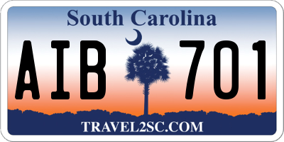 SC license plate AIB701