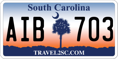 SC license plate AIB703