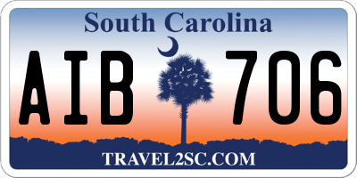 SC license plate AIB706