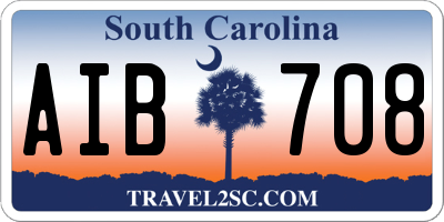 SC license plate AIB708