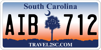 SC license plate AIB712