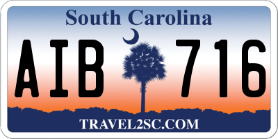 SC license plate AIB716