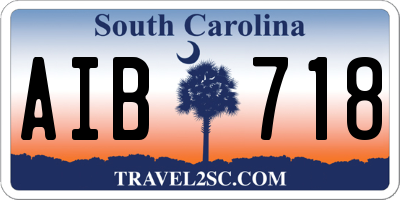 SC license plate AIB718