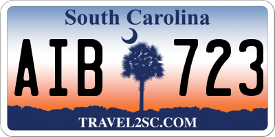 SC license plate AIB723