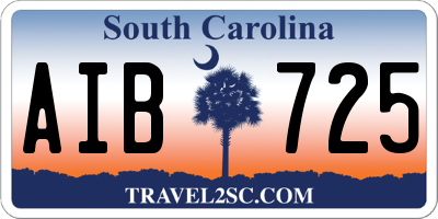 SC license plate AIB725