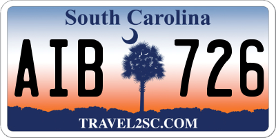 SC license plate AIB726