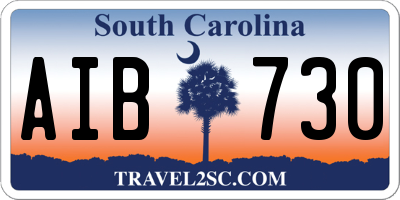 SC license plate AIB730
