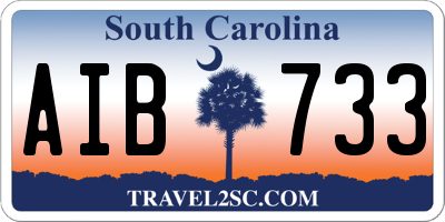 SC license plate AIB733