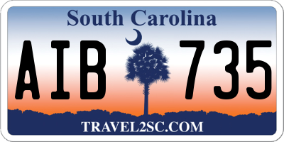 SC license plate AIB735