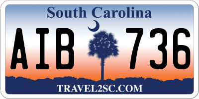 SC license plate AIB736