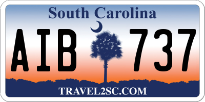 SC license plate AIB737
