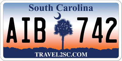 SC license plate AIB742