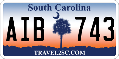 SC license plate AIB743