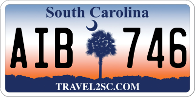 SC license plate AIB746