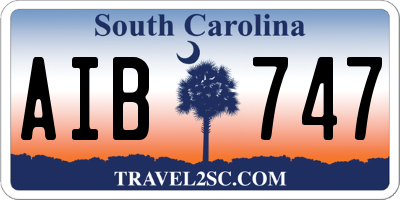 SC license plate AIB747