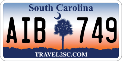 SC license plate AIB749