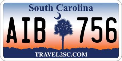 SC license plate AIB756
