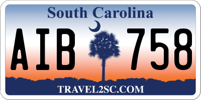 SC license plate AIB758