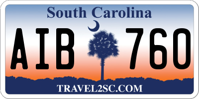SC license plate AIB760