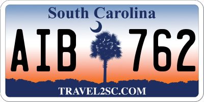 SC license plate AIB762