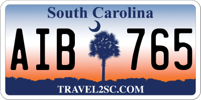 SC license plate AIB765