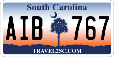 SC license plate AIB767