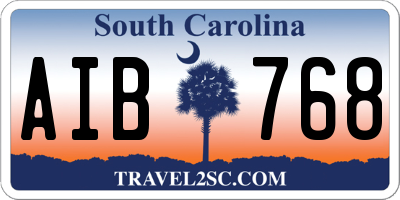 SC license plate AIB768