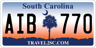 SC license plate AIB770
