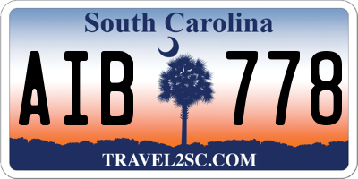 SC license plate AIB778