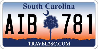 SC license plate AIB781