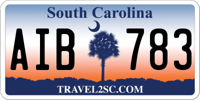 SC license plate AIB783