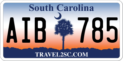 SC license plate AIB785