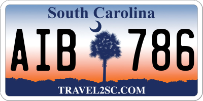 SC license plate AIB786