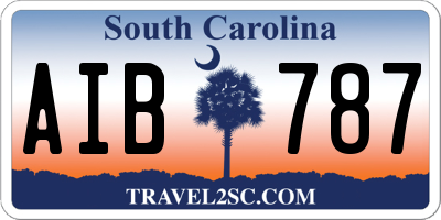 SC license plate AIB787