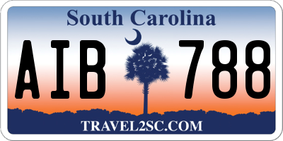 SC license plate AIB788