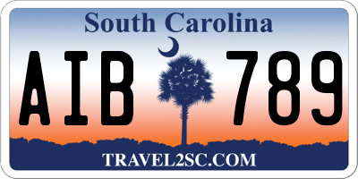SC license plate AIB789