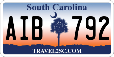 SC license plate AIB792