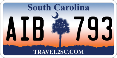 SC license plate AIB793