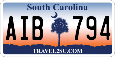 SC license plate AIB794