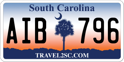 SC license plate AIB796