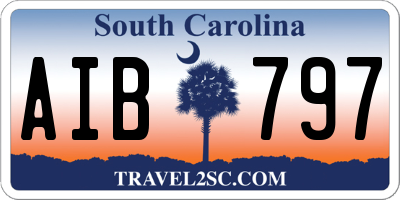 SC license plate AIB797