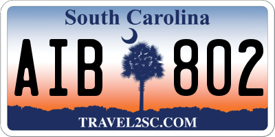 SC license plate AIB802