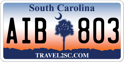 SC license plate AIB803